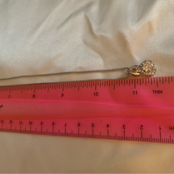 NEW! Silver rhodium necklace with beautiful pendant  with Swarovski crystals - Picture 7 of 7